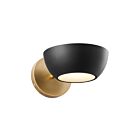 Savoy House M90113MBKNB 1-Lumière 60W Noir mat et laiton naturel Applique murale