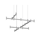 Suspendu à décalage Systema Staccato Sonneman 1788.16 2352W 28 lumières aluminium satiné brillant