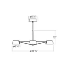 Sonneman 2033.25 3-Lumières 9W Noir satiné LED Lustre