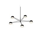 Sonneman 2035.25 5-Lumières 9W Noir satiné LED Lustre