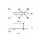 Sonneman 2036.25W 6-Lumières 9W Noir satiné LED Lustre