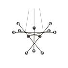 Suspendu Porton Alpha Sonneman 2082.37K 30W 12 lumières nickel noir poli