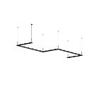 Suspendu sur poutre linéaire Intervals Sonneman 20QKZ46C 96W 21 lumières satin noir