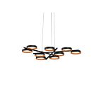 Suspendu à anneaux Light Guide Sonneman 2656.25A 60W 9 lumières satin noir