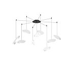 Suspendu LED Papillons Sonneman 2905.25W 38W 9 lumières abat-jour blanc satiné
