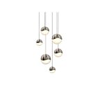 Suspendu LED Grapes Sonneman 2915.13-AST 25W 6 lumières nickel satiné