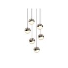 Suspendu LED Grapes Sonneman 2915.13-MED 24W 6 lumières nickel satiné