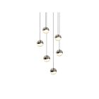 Suspendu LED Grapes Sonneman 2915.13-SML 18W 6 lumières nickel satiné