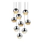 Suspendu LED Grapes Sonneman 2916.01-LRG 50W 9 lumières chrome poli