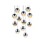 Suspendu LED Grapes Sonneman 2917.01-LRG 66W 12 lumières chrome poli