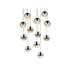 Suspendu LED Grapes Sonneman 2917.01-MED 48W 12 lumières chrome poli