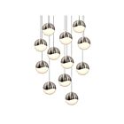 Suspendu LED Grapes Sonneman 2917.13-LRG 66W 12 lumières nickel satiné