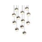 Suspendu LED Grapes Sonneman 2917.13-MED 48W 12 lumières nickel satiné