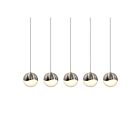 Suspendu LED Grapes Sonneman 2921.13-LRG 28W 5 lumières nickel satiné
