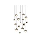 Suspendu LED Grapes Sonneman 2923.13-AST 64W 16 lumières nickel satiné