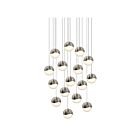 Suspendu LED Grapes Sonneman 2923.13-LRG 88W 16 lumières nickel satiné