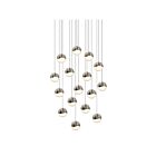 Suspendu LED Grapes Sonneman 2923.13-MED 64W 16 lumières nickel satiné