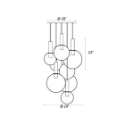 Sonneman 3768.38 8-Lumières 60W Laiton satiné Lustre