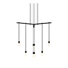 Sonneman S1C24K-JR18XX28-RP02 6-lumière 12W Noir satiné Lustre