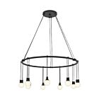 Sonneman S1E24K-JC06XX09-RP03 9-lumière 27W Noir satiné Lustre