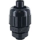 Techspan CCNY2500 Noir Connecteur droit étanche aux liquides en nylon 1/4 po