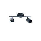Turolight FIT-SM-TRK-GU10-2H-BK Noir Rail de montage en surface adapté