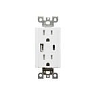 Chargeur USB et prise double TR TYPE A+C 125V Votatec BAA-015D