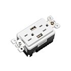 Chargeur USB et prise duplex inviolables Votatec BAA-023-WH