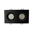 Encastré rond à garniture ajustable regressé 2 têtes 3.5" Votatec VO-SP3.5W12-120-D-5WAY-2H-BK 24W Noir mat