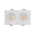 Encastré rond à garniture ajustable regressé 2 têtes 3.5" Votatec VO-SP3.5W12-120-D-5WAY-2H-WH 24W Blanc mat