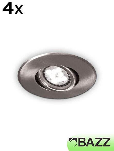 ens. 4x encastré led bazz série 310 7w chrome brossé 310l7bm4
