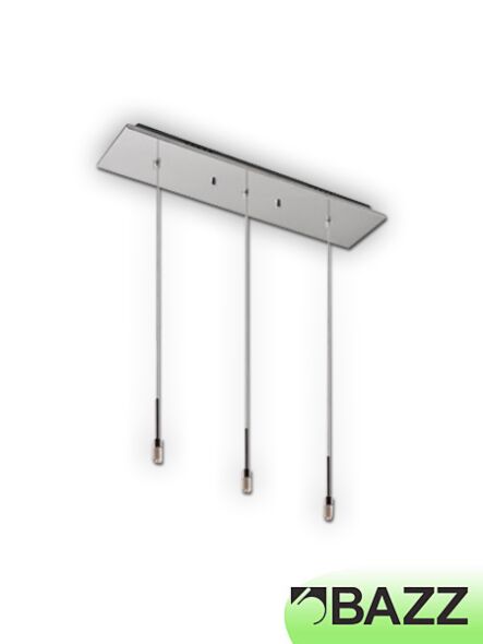bazz lubik 3 light chrome single pendant p13x33ch