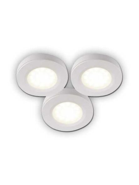 paquet 3 rondelles blanches à led bazz 6w blanc doux u00063wh