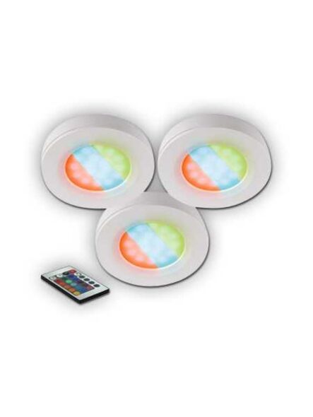 paquet 3 rondelles blanches à led bazz 6w rgb u00073rg