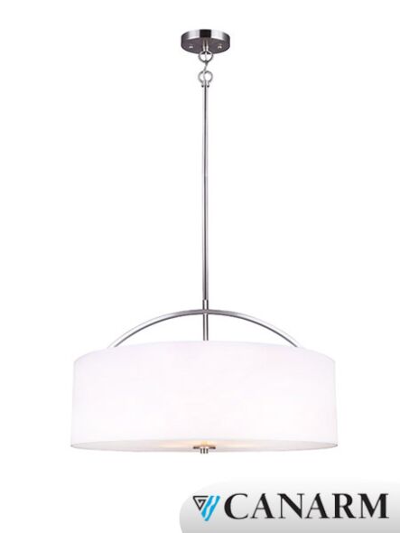 chandelier canarm drum nickel brossé 3 lumières ich296b03bn24