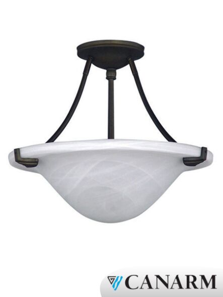 plafonnier canarm nouveau bronze huilé 3 lumières risf65315 orb