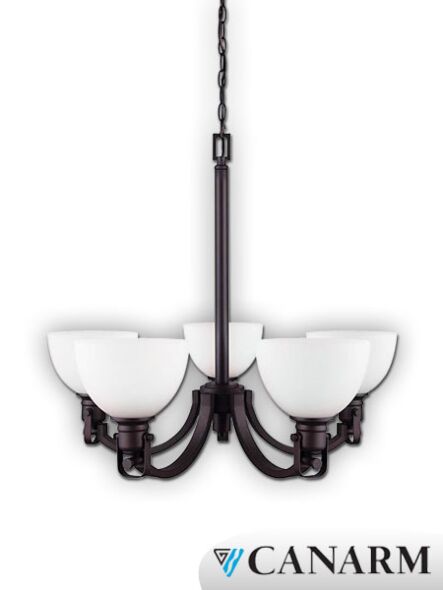 chandelier rowan canarm bronze huilé 5 lumières ich177b05orb