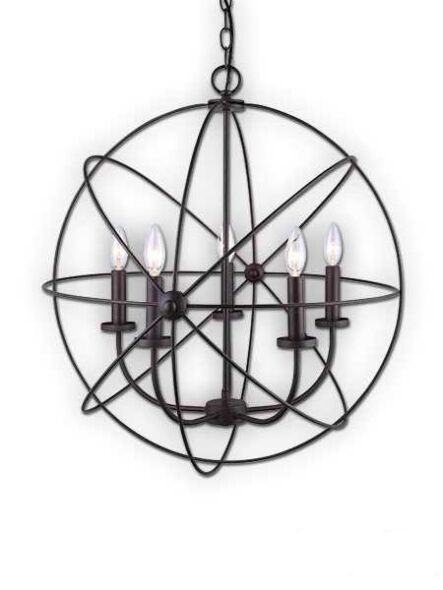Canarm Sumerside 5 Light Oil Rubbed Bronze Chandelier ICH282B05ORB25 (fixturewshade)