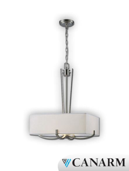 Chandelier Palmer Canarm nickel brossé 3 lumières ICH422A03BN18 (fixturewshade)