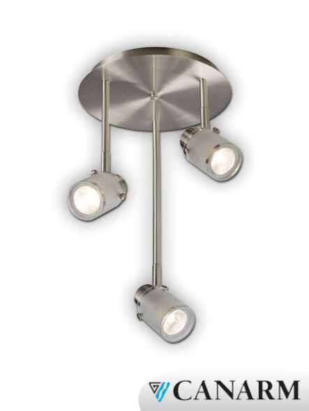 plafonnier cole canarm nickel brossé 3 lumières icw406a03bn10