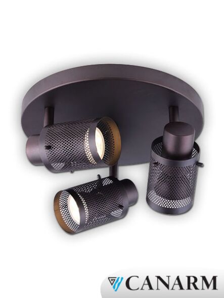 plafonnier acton canarm bronze huilé 3 lumières icw576a03orb–led