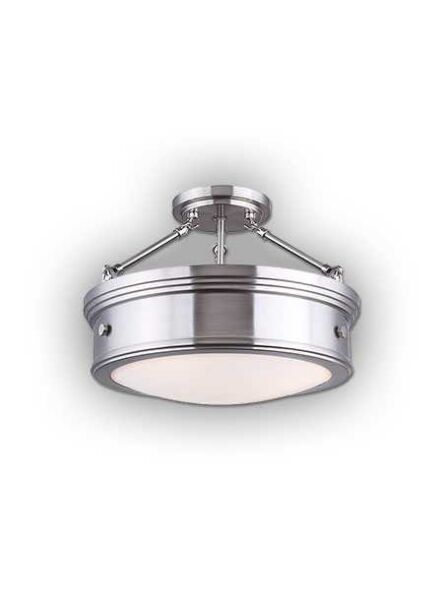 canarm boku 3 lights brushed nickel semi-flush isf624a03bn