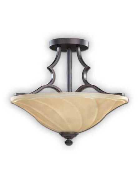 Canarm Allyson 3 Light Oil Rubbed Bronze Semi-Flush ISF919A03313 (fixturewshade)
