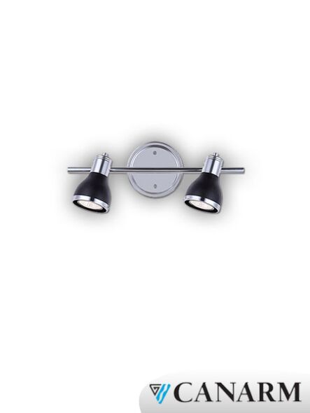 applique murale plaza canarm noir 2 lumières it581a02bkc10