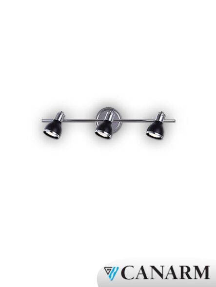 applique murale plaza canarm noir 3 lumières it581a03bkc10