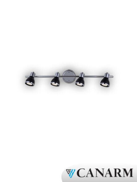 applique murale plaza canarm noir 4 lumières it581a04bkc10