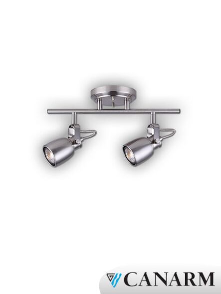 plafonnier kanata canarm nickel brossé 2 lumières it593a02bn10