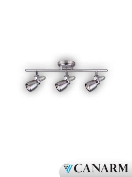 plafonnier kanata canarm nickel brossé 3 lumières it593a03bn10