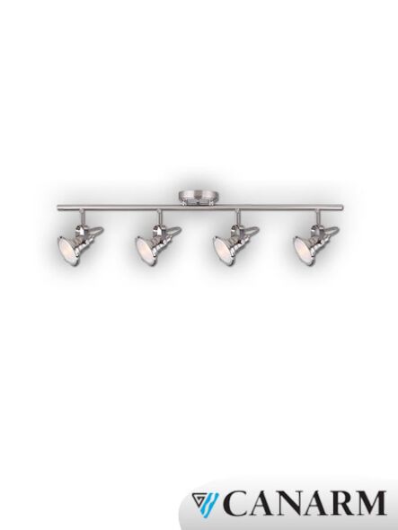 plafonnier cine canarm nickel brossé 4 lumières it631a04bn9