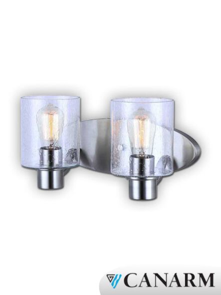 Applique murale Portland Canarm nickel brossé 2 lumières IVL531A02BN (fixturewshade)